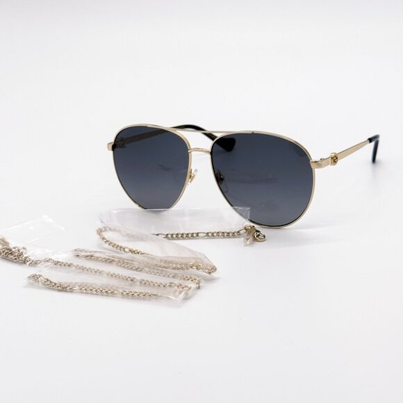 NEW GUCCI SUNGLASSES GG1088S 001 GOLD UNISEX EYEWEAR GUCCI WITH CHAIN main image 7